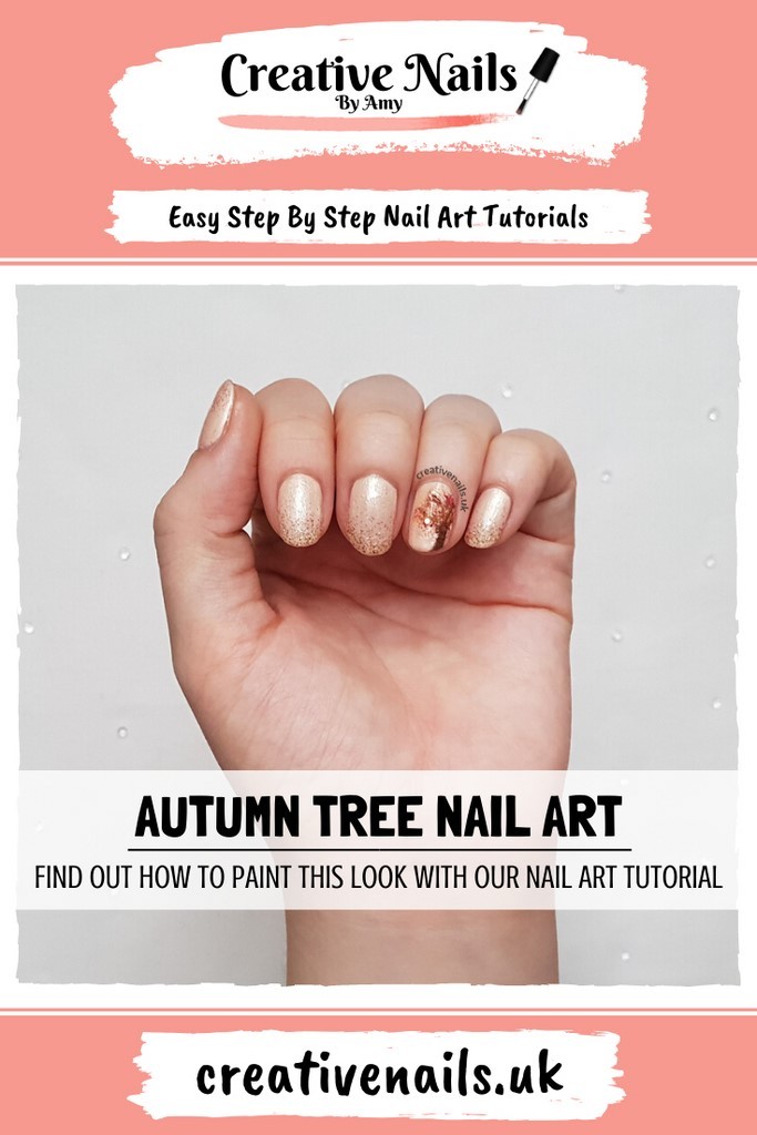 autumn tree easy step by step nail art tutorial