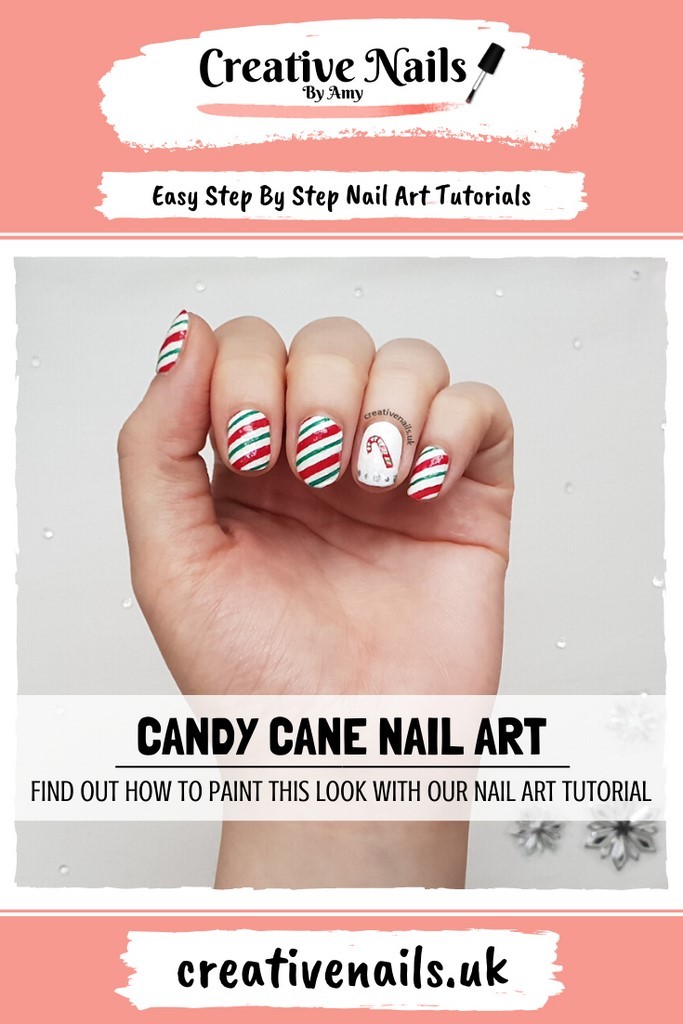 candy cane easy step by step nail art tutorial