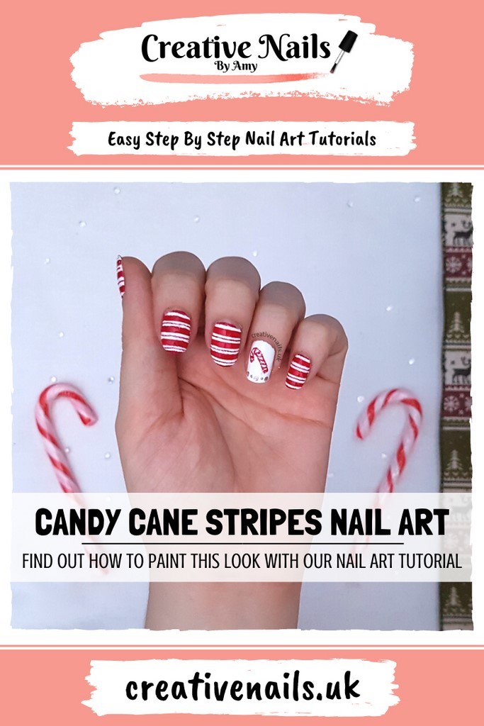 candy cane easy step by step nail art tutorial