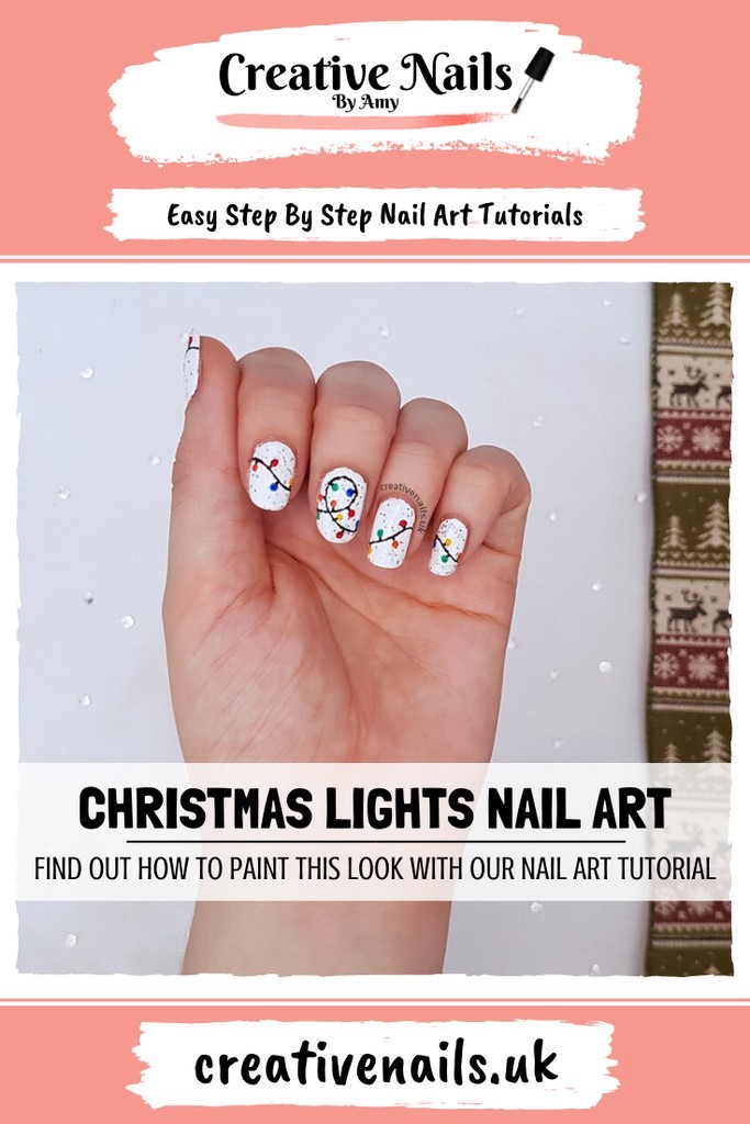 christmas light easy step by step nail art tutorial