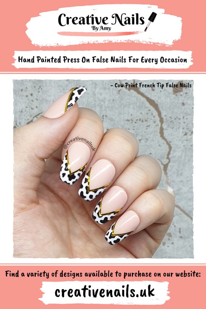cow print false nails
