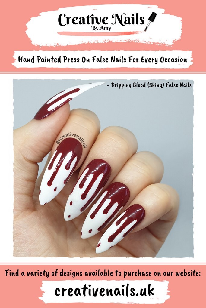 blood drip nail design