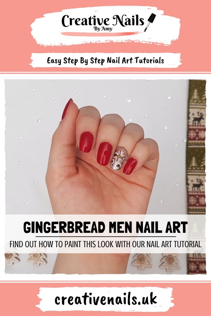 gingerbread easy step by step nail art tutorial