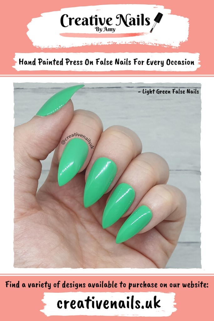 Light Green Press On False Nails | Creative Nails