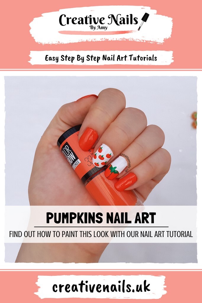 pumpkin easy step by step nail art tutorial