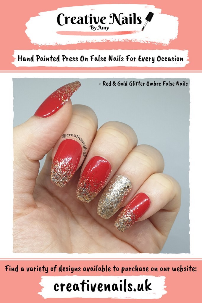 Glitter Ombre and Bauble False Nails | Creative Nails