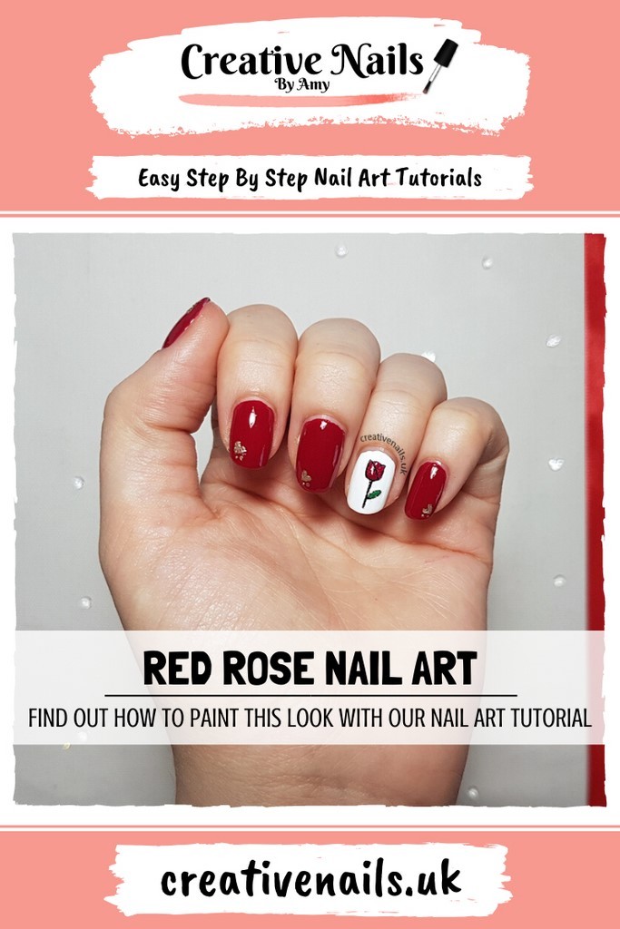 red rose easy step by step nail art tutorial