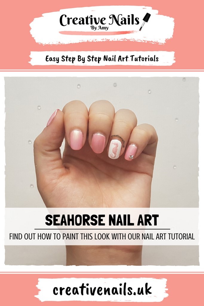 seahorse easy step by step nail art tutorial