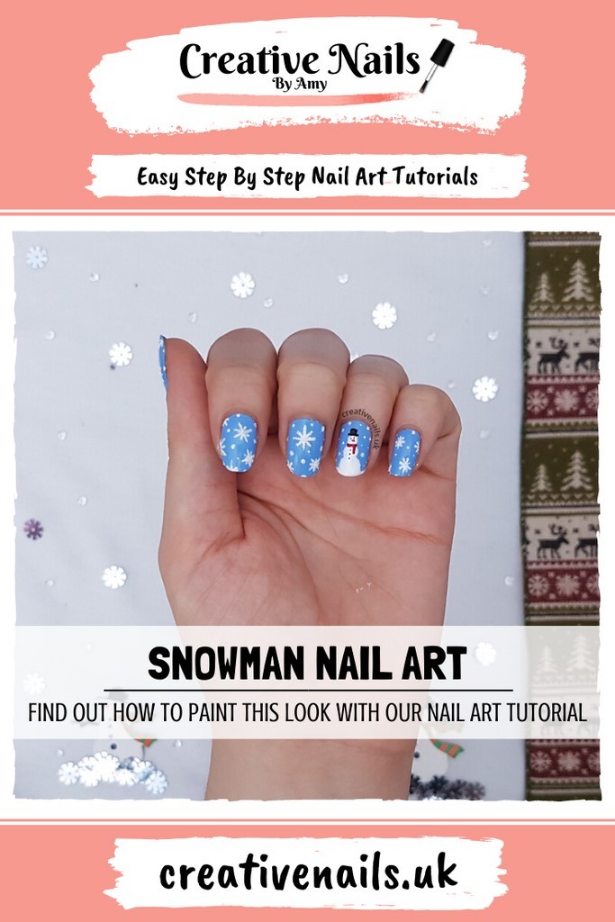 snowman easy step by step nail art tutorial