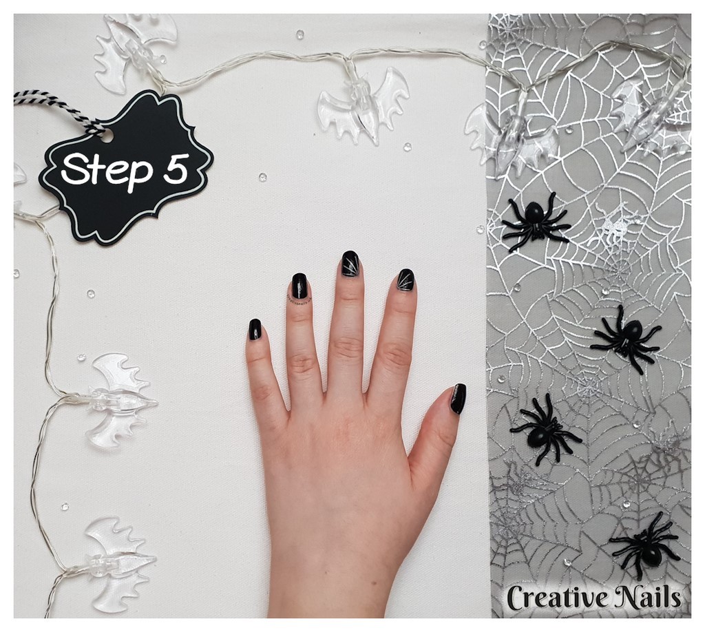 easy spider web nail art