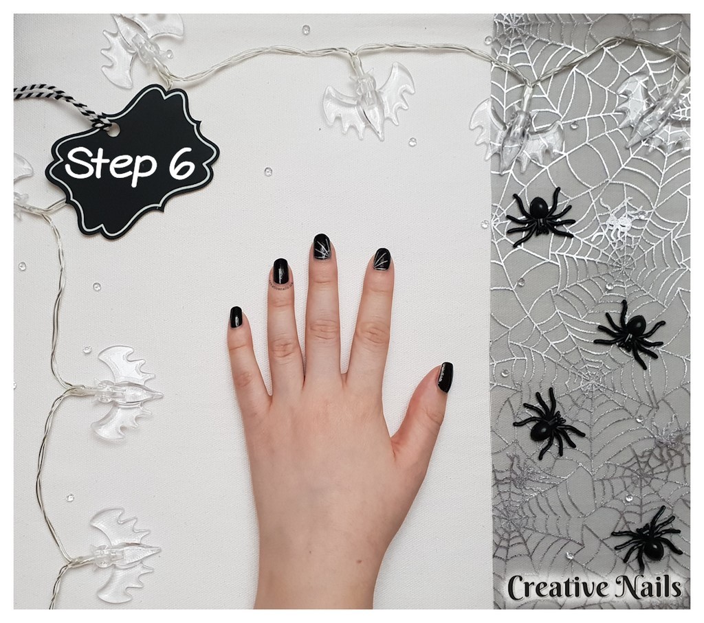 spider web nail art