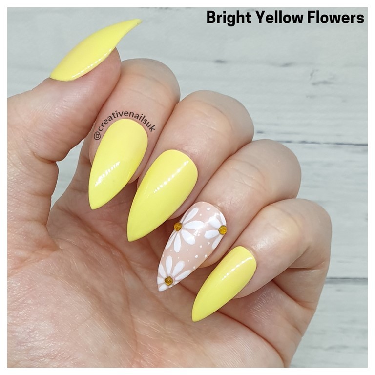 yellow flower nails