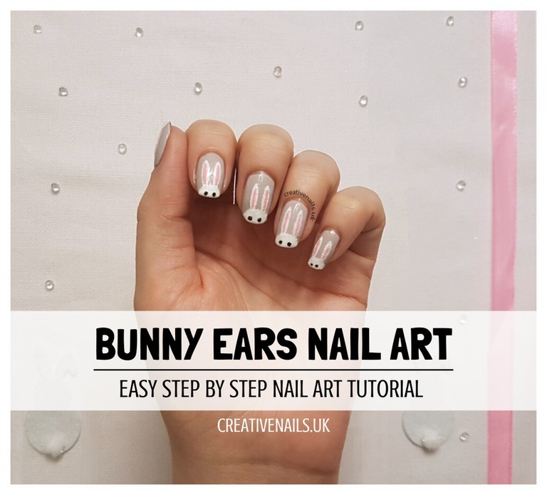 bunny ears nail art tutorial