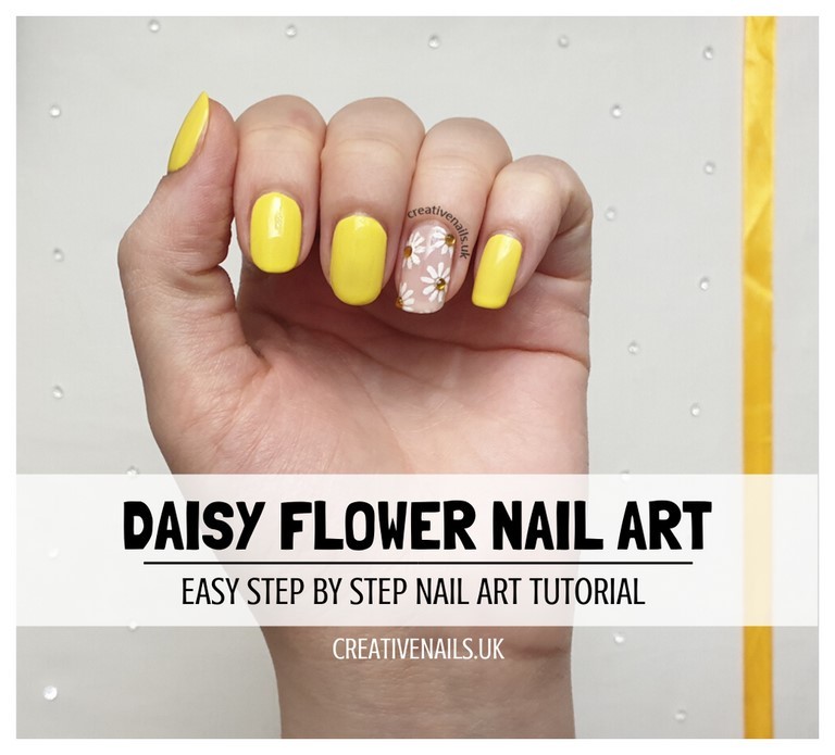 daisy flower nail art tutorial