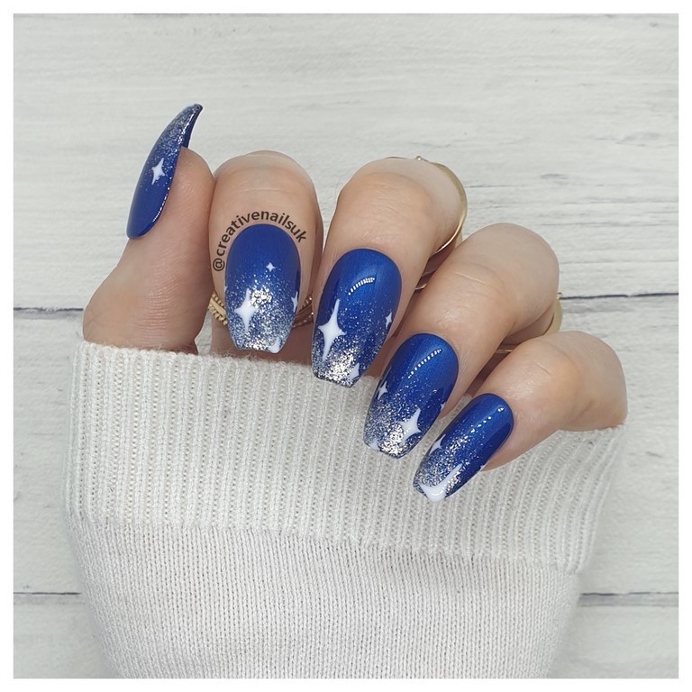 silver ombre nails