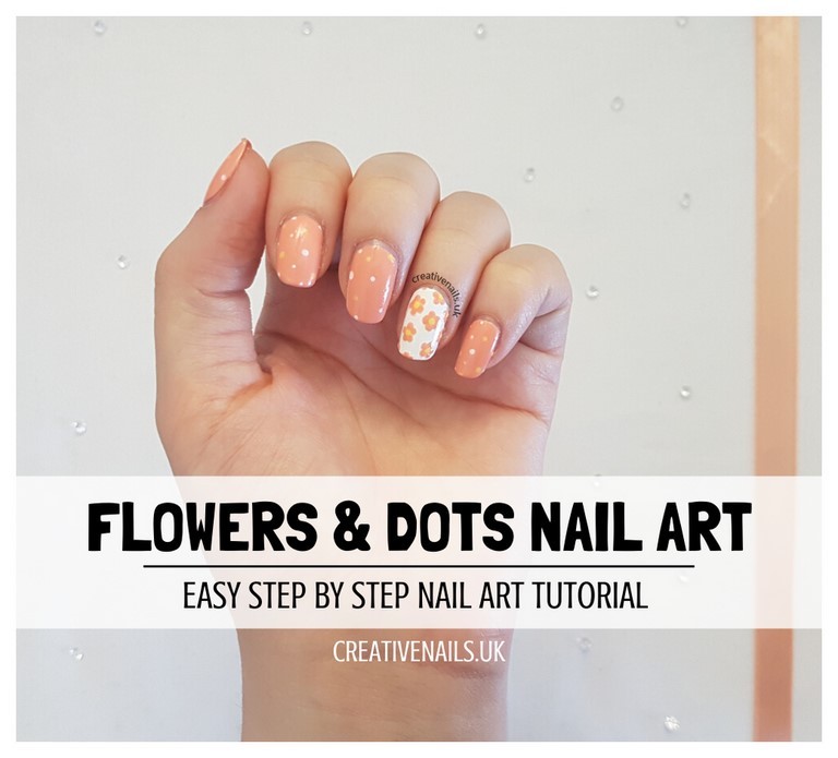 flowers and dots nail art tutorial