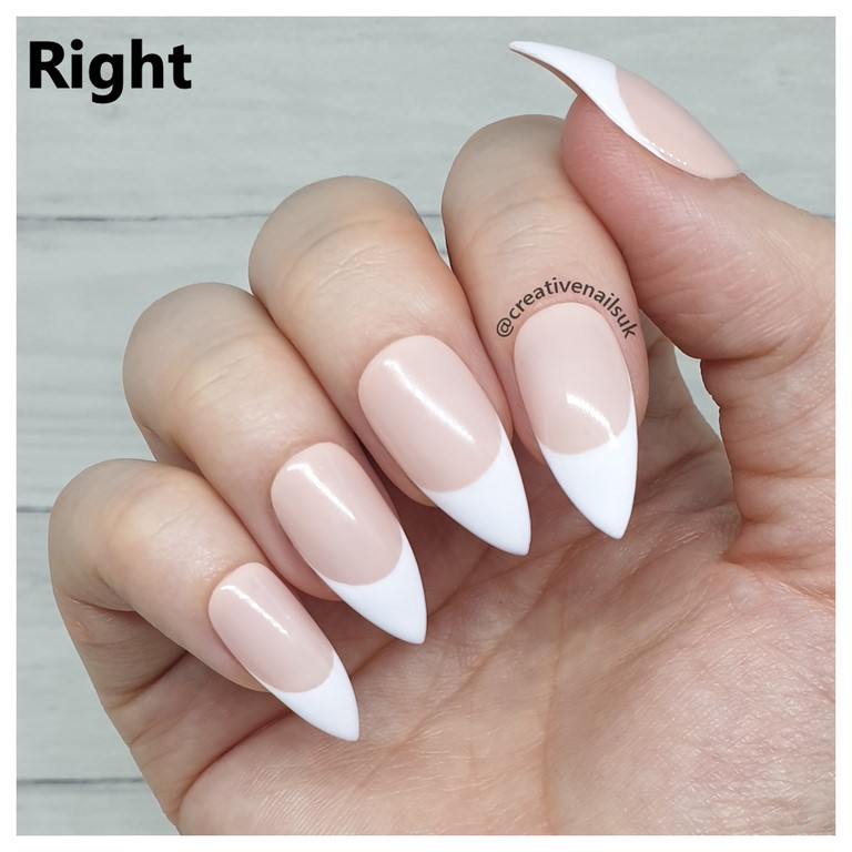 French Manicure Press On False Nails | Creative Nails