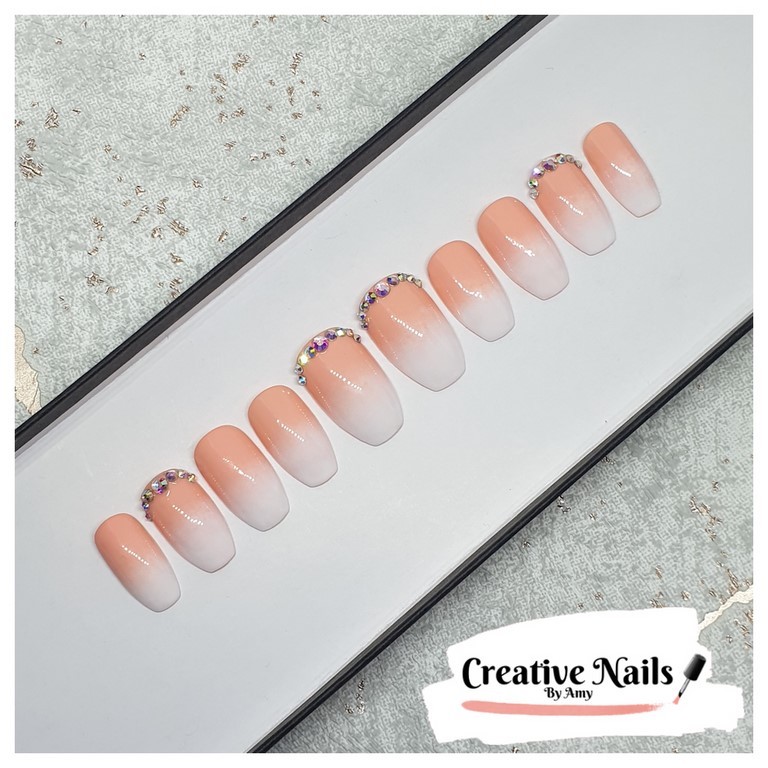 french ombre false nails
