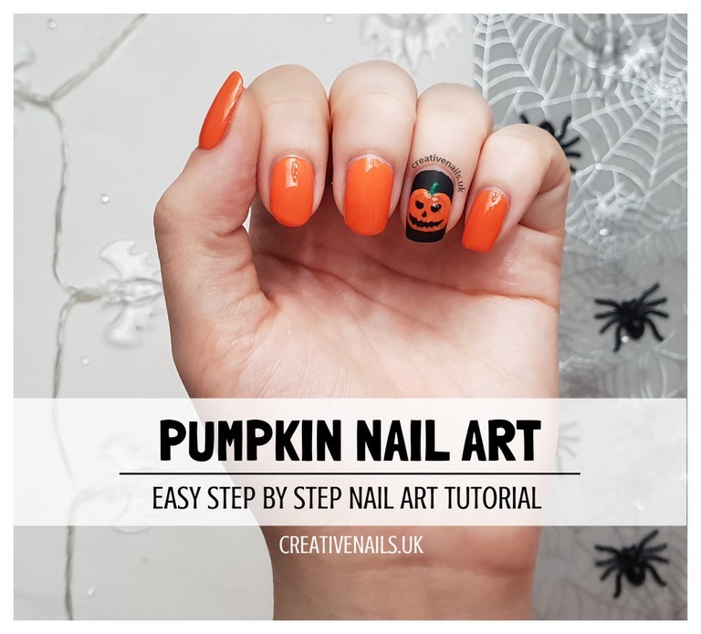 pumpkin nail art tutorial