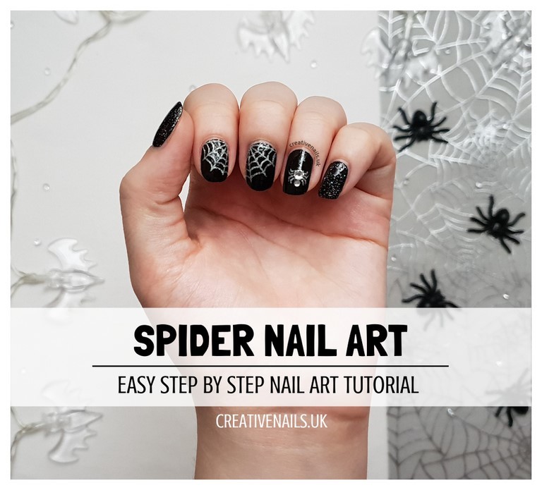 spider nail art tutorial