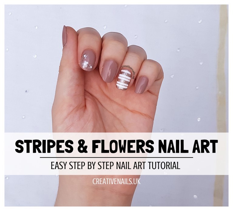 stripes and flowers nail art tutorial