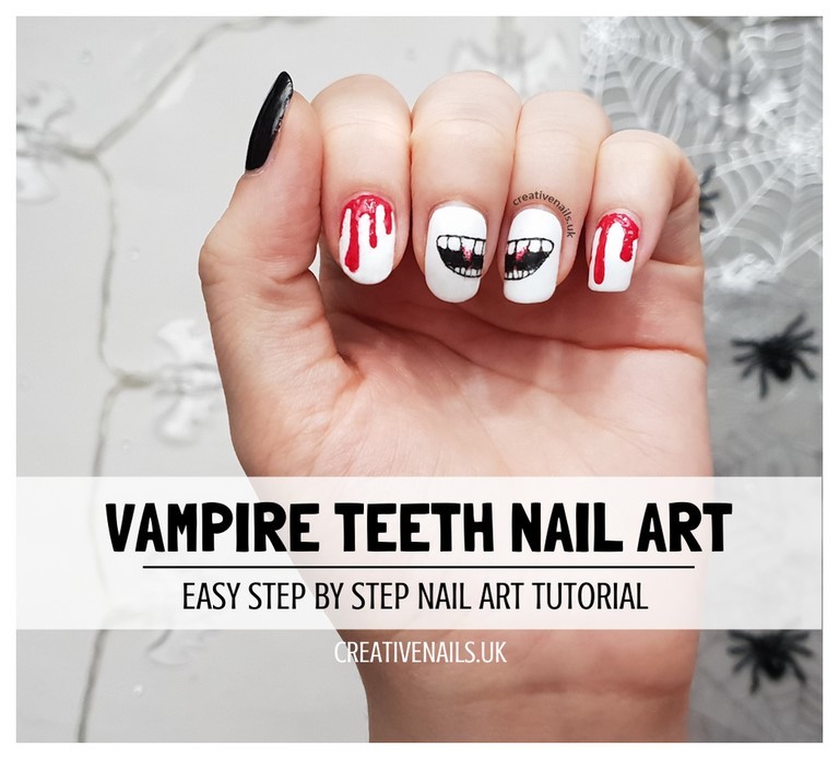 vampire teeth nail art tutorial
