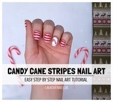 candy cane stripes nail art tutorial
