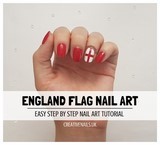 england flag nail art tutorial