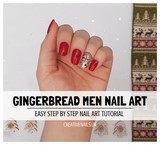 gingerbread men nail art tutorial