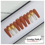 matte brown nails
