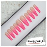 neon pink ombre nails