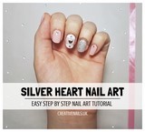 silver heart nail art tutorial